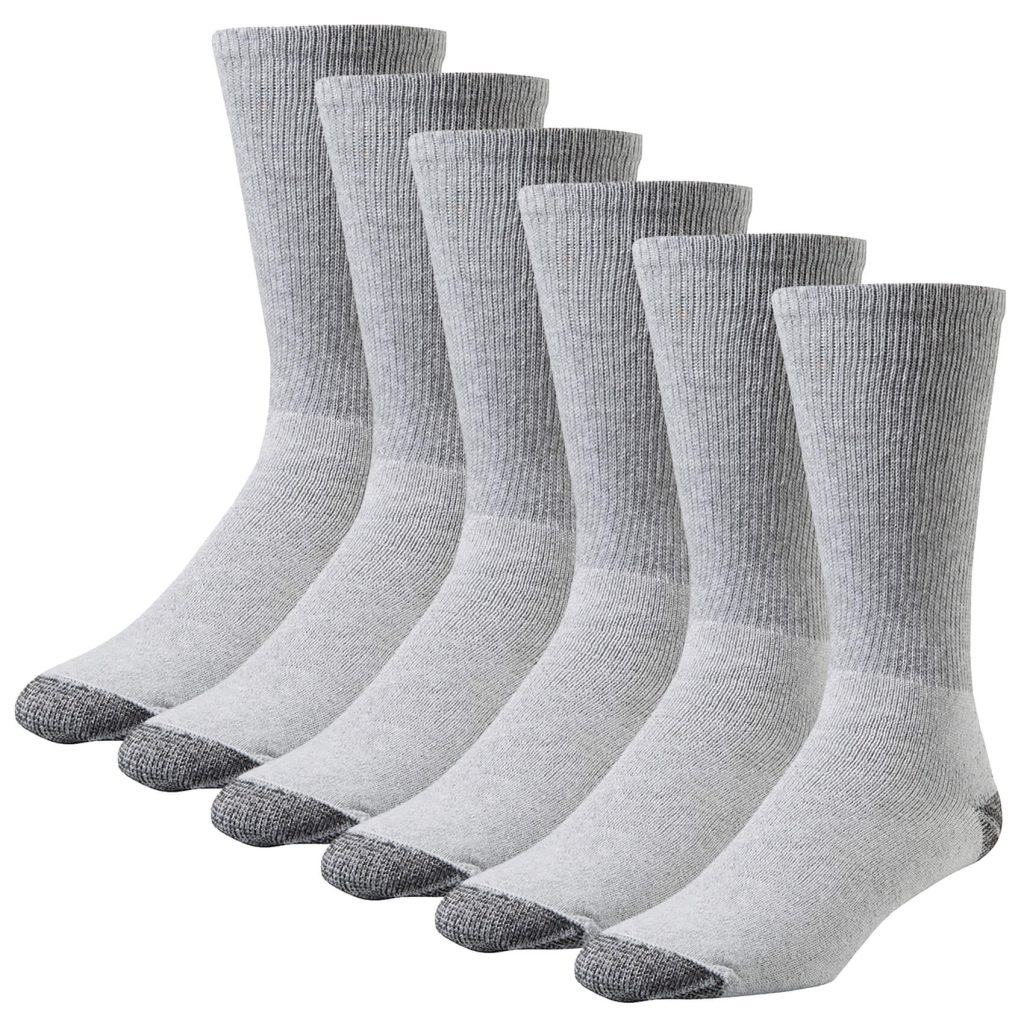 Gray Cotton Comfort Crew Socks, 6 Pair Pack | Wells Lamont