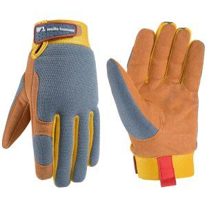 Youth Synthetic Leather Spandex Hybrid Gloves, Ages 7-12