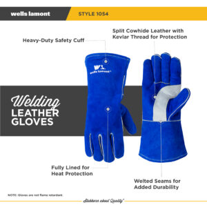 Men's Split Cowhide Safety Cuff Welder