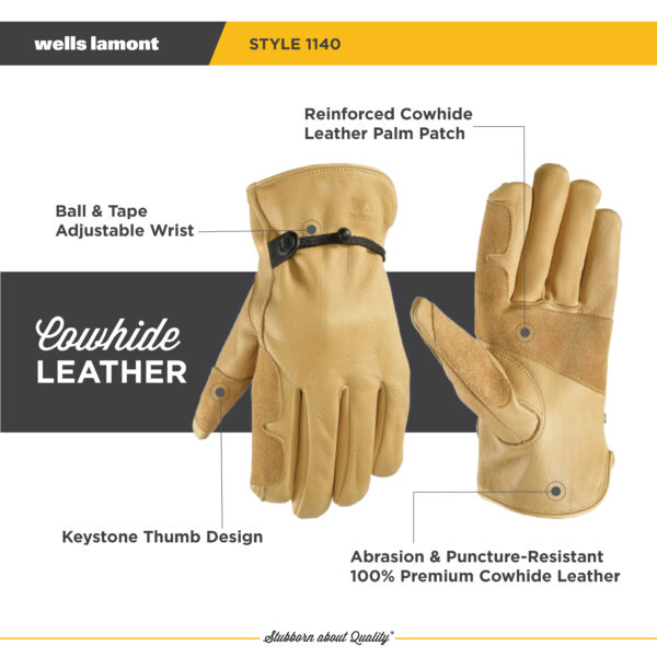 Men's Cowhide Leather Ball and Tape Wrist - Image 3