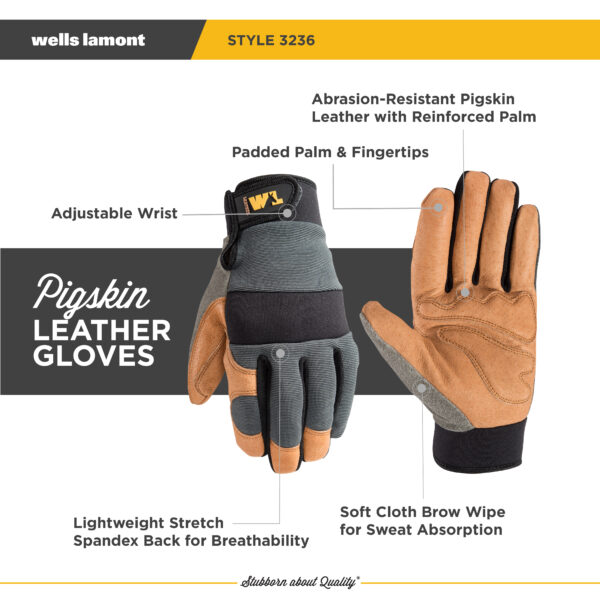 Men's Pigskin Leather Hybrid Adjustable Wrist - Image 3