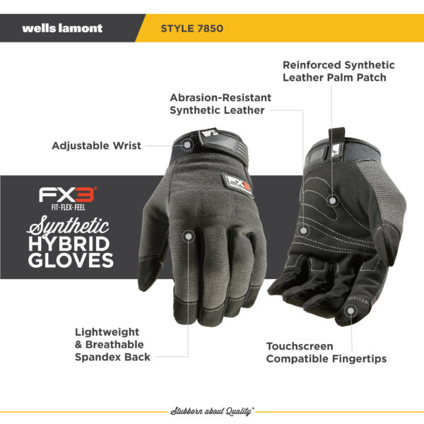 Men's FX3® Synthetic Leather Padded Palm Adjustable Wrist - Image 3
