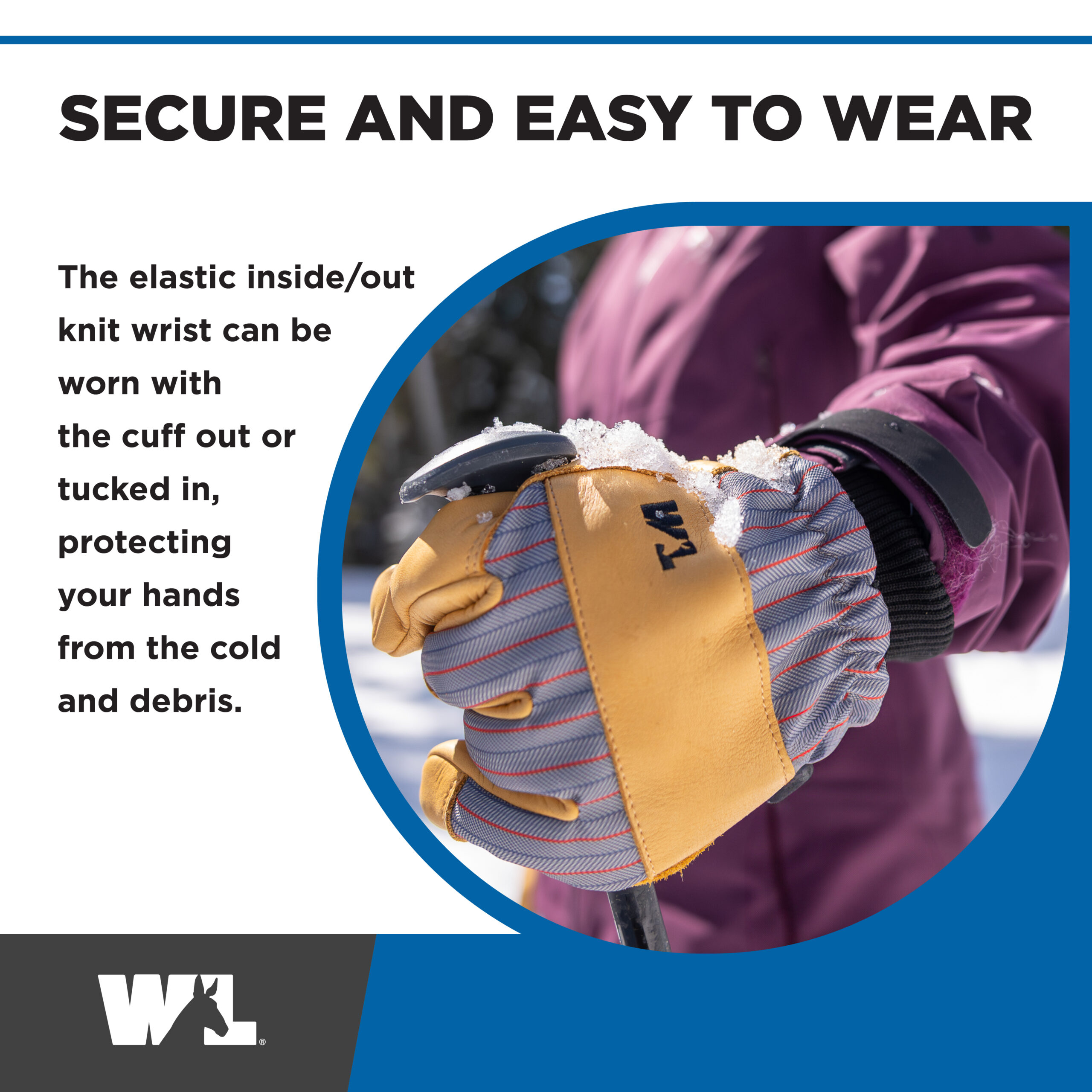 HydraHyde® Insulated Knit Wrist Mitten with Ski Strap - Image 4